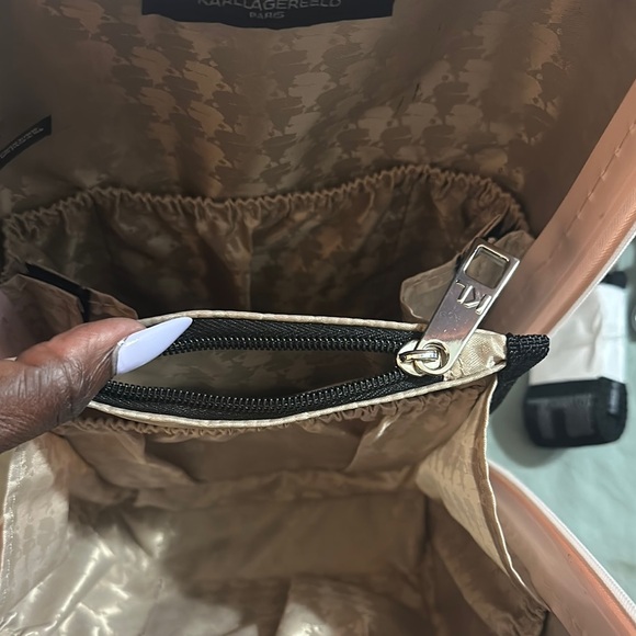 Karl Lagerfeld Pink Hard Shell Sling/ Backpack Bag with Silver Accents main image 11